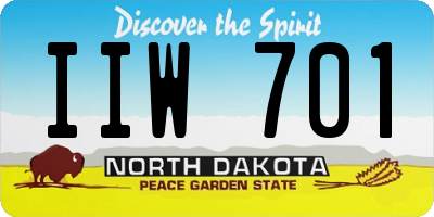 ND license plate IIW701