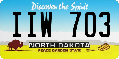 ND license plate IIW703