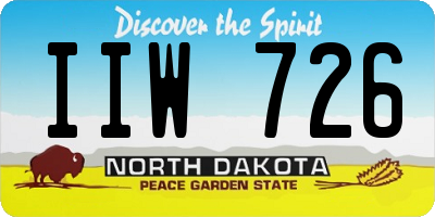 ND license plate IIW726