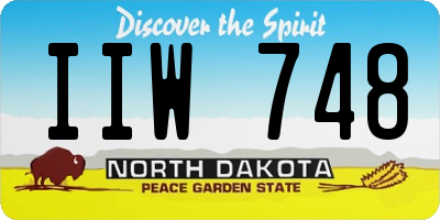 ND license plate IIW748