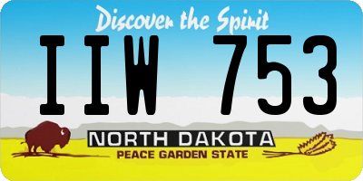 ND license plate IIW753