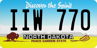ND license plate IIW770