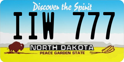 ND license plate IIW777