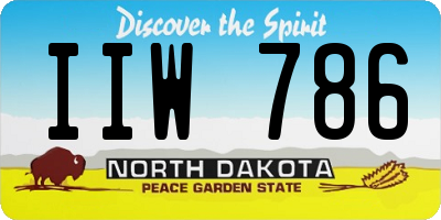 ND license plate IIW786