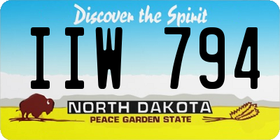 ND license plate IIW794
