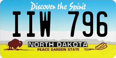 ND license plate IIW796