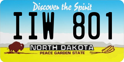 ND license plate IIW801