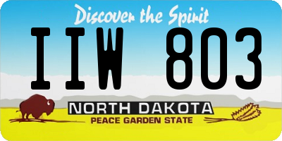 ND license plate IIW803