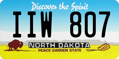 ND license plate IIW807