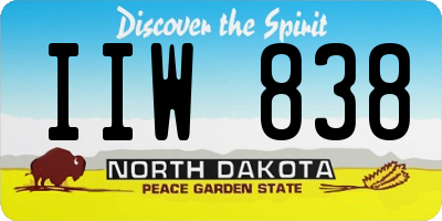 ND license plate IIW838