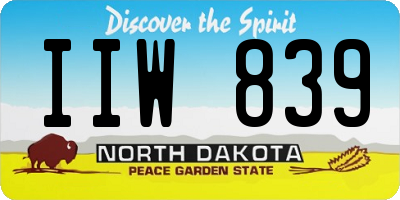 ND license plate IIW839