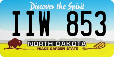 ND license plate IIW853
