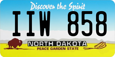 ND license plate IIW858