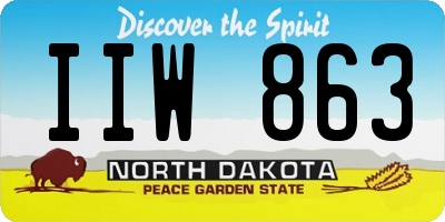 ND license plate IIW863