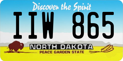ND license plate IIW865
