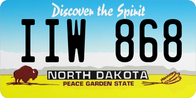 ND license plate IIW868