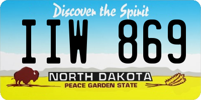 ND license plate IIW869