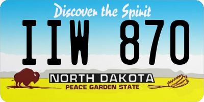 ND license plate IIW870
