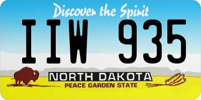 ND license plate IIW935