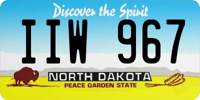 ND license plate IIW967