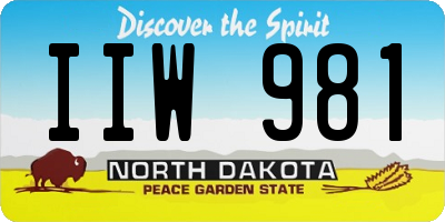 ND license plate IIW981