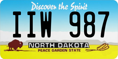 ND license plate IIW987
