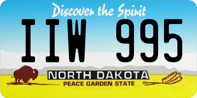 ND license plate IIW995
