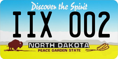 ND license plate IIX002