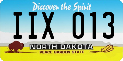 ND license plate IIX013