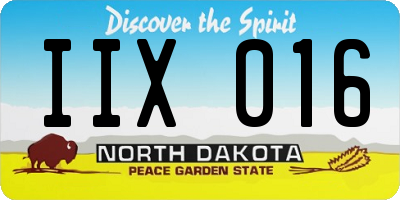 ND license plate IIX016