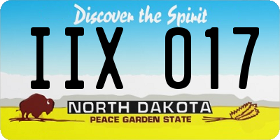 ND license plate IIX017