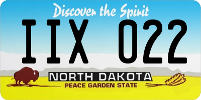 ND license plate IIX022