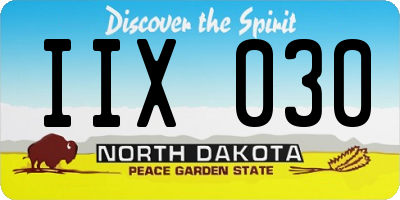 ND license plate IIX030