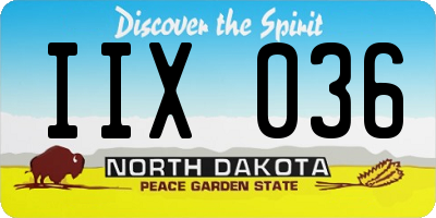 ND license plate IIX036