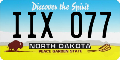 ND license plate IIX077
