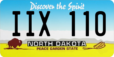 ND license plate IIX110