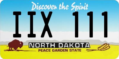 ND license plate IIX111