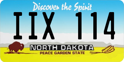 ND license plate IIX114