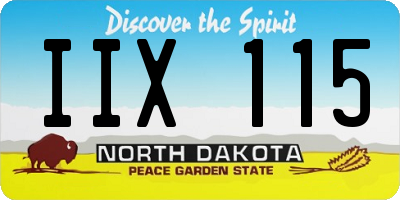 ND license plate IIX115
