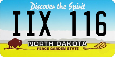 ND license plate IIX116