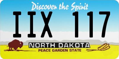 ND license plate IIX117