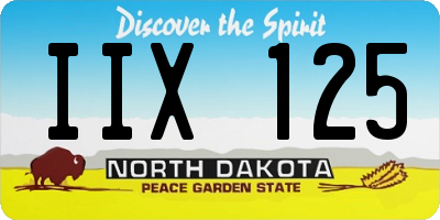 ND license plate IIX125