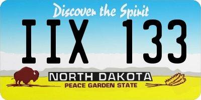 ND license plate IIX133