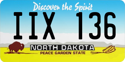 ND license plate IIX136