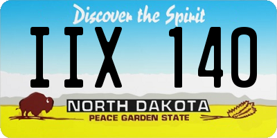 ND license plate IIX140