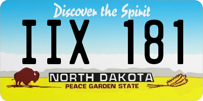 ND license plate IIX181