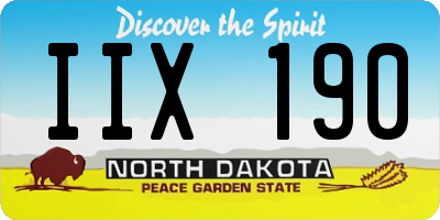 ND license plate IIX190