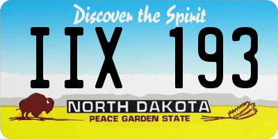 ND license plate IIX193