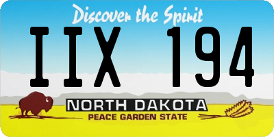 ND license plate IIX194