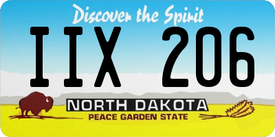 ND license plate IIX206
